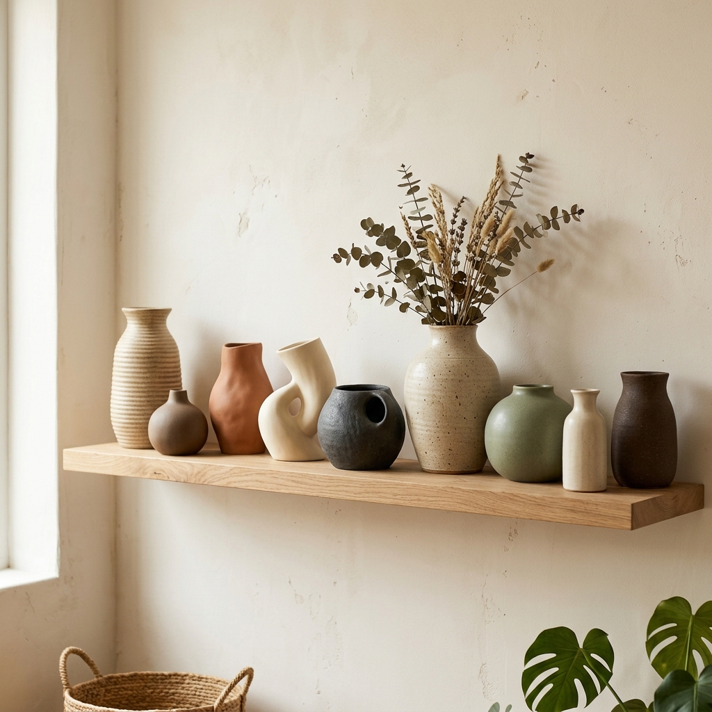 Handcrafted ceramic vases decoration